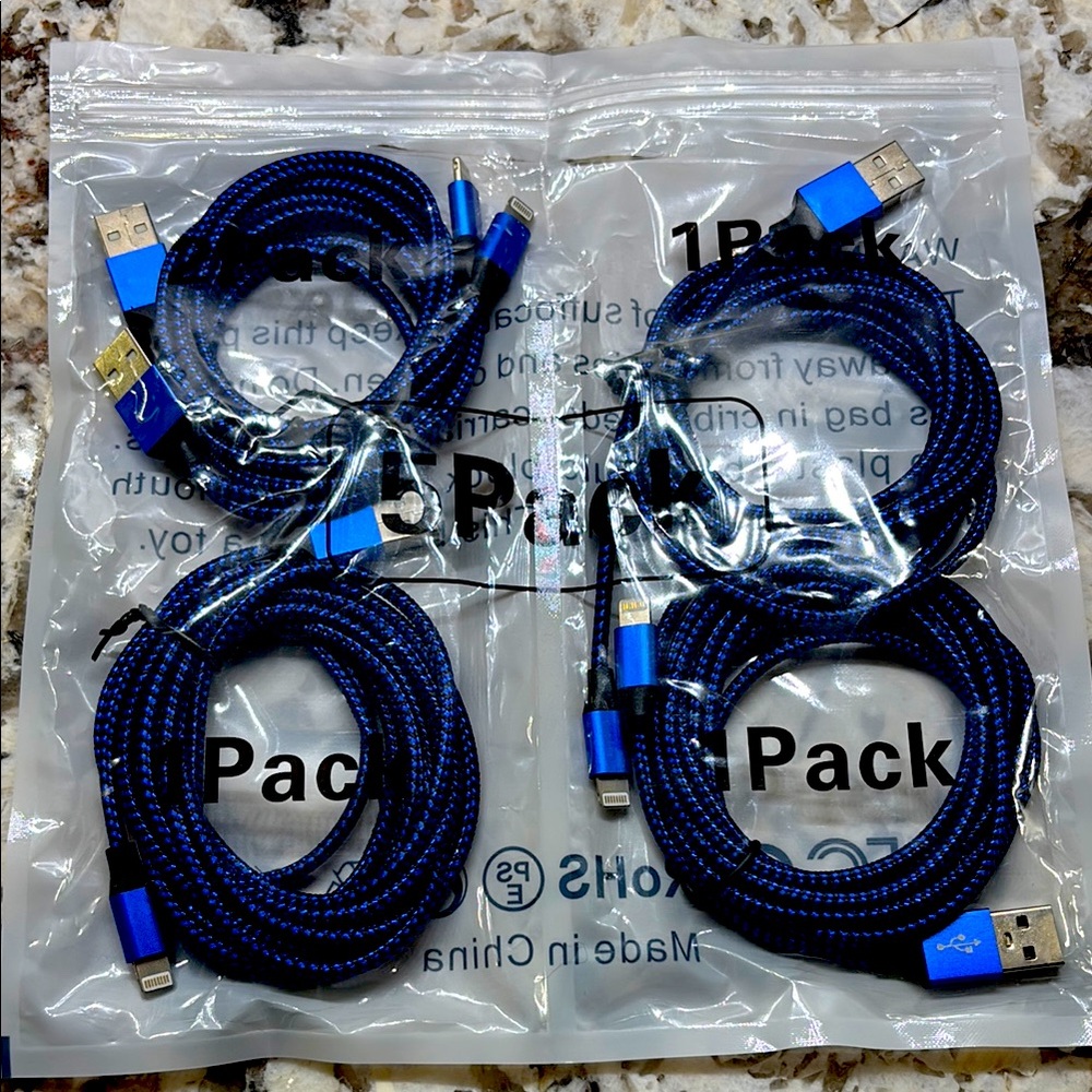 7 Lightning to USB charging cords.